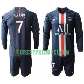 Fotbalový Komplet Paris Saint-Germain Mbappé 7 Dětské Domácí 2019-2020 Dlouhý Rukáv (+ trenýrky)